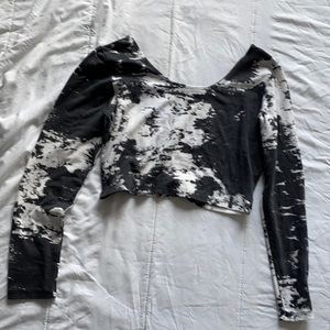 wide neck cropped long sleeve